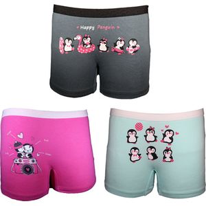 VANILLA – Meisjesondergoed, meisjes boxershorts – 3 pack - Egyptisch katoen – Roze/Blauw – 2/3 jaar – SH4570