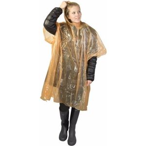 Regen poncho - Oranje - Set van 2 - Festival poncho - Kunststof - One Size - regenponcho - koningsdag - kingsday - wk /ek - 2 ponchos's