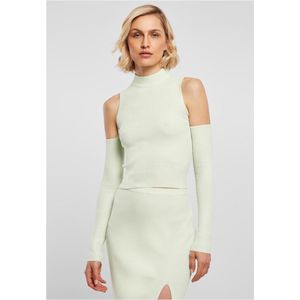 Urban Classics - Rib Knit Cut Out Sleeve Longsleeve top - XS - Mintgroen