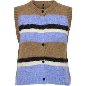 Only Gilet Onlkallie Sl Button Vest Knt 15361098 Toasted Coconut/ Ultramarin Dames Maat - S