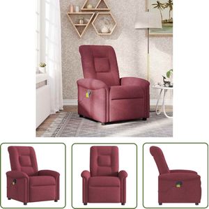 vidaXL Lounge Stoel - Massagestoel - Massagestoel verstelbaar stof wijnrood - Relaxstoel - Ergonomische Stoel - Elektrische Massage