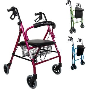 Mobiclinic - Escorial - Rollator - Roze - Aluminium - Opvouwbaar en Verstelbaar