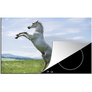KitchenYeah® Inductie beschermer 80x52 cm - Paard - Steigeren - Natuur - Kookplaataccessoires - Afdekplaat voor kookplaat - Inductiebeschermer - Inductiemat - Inductieplaat mat