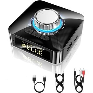 Ynkkvre -Bluetooth 6.0 Audio Adapter met AUX & RCA – Draadloze Ontvanger met HiFi Geluid, 10m Bereik, voor TV, Luidsprekers & PC