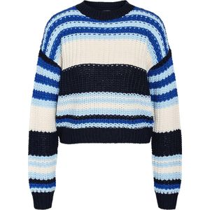 Noisy may Trui Nmcharlie L/s O-neck Stripe Knit No 27020786 Navy Blazer/ Cerulean Dames Maat - M