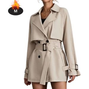Nivard Mantel Dames - Tussenmantel - Jas - Mantelpakje - Trenchcoat - Overjas - Overcoat - Winter - Khaki - S