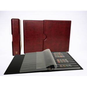 Importa Luxe Losbladig Insteekalbum + Luxe Cassette - de Luxe Rood - voorzien van 25 losbladige insteekbladen - postzegels verzamelen