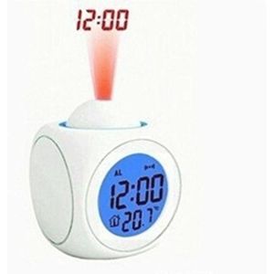 Digitale Projectiewekker met Temperatuur en Sluimerfunctie - Wit