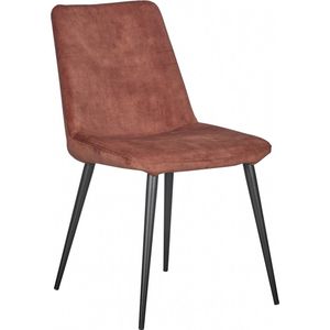 Eetkamerstoel Morino - Velours - Rood/Oranje - 49 x 85 x 62 cm (B x H x D)