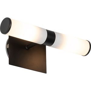 QAZQA bath - Moderne Wandlamp Up Down voor binnen voor badkamer - 2 lichts - D 115 mm - Zwart -