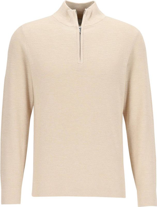 Profuomo Half Zip Pullover Structure Beige