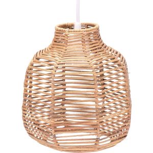 Boho lampenkap van rotan mand lampenkap voor hanglamp met E27 lamphouder mand lamp - 22 cm