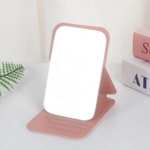 Mmgoqqt-4,2 inch ingelijste opvouwbare make-upspiegel-modieuze mini-make-upspiegel voor gebruik op het bureau in de slaapzaal-op kantoor-thuis en op reis (roze)