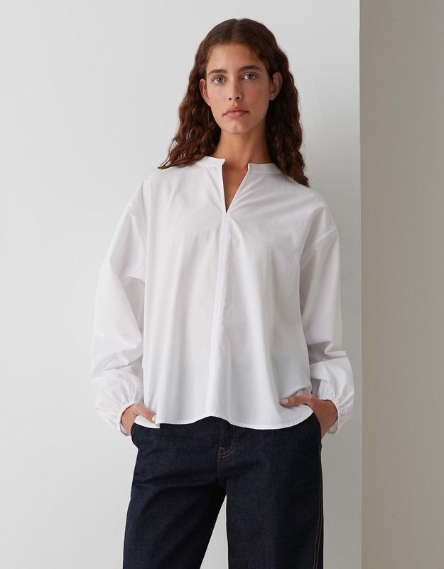 OPUS - Flandi - Blouse - Regular Fit - Tuniekkraag