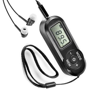 Azomor® Compacte draagbare radio met LCD-display en hoofdtelefoon voor onderweg