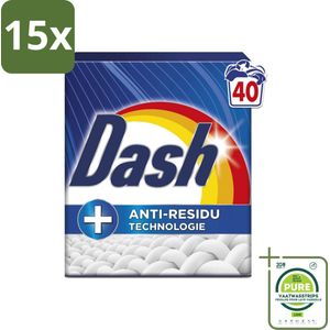 15 x Dash – Waspoeder – Witter Dan Wit – 2,2 kg - Grootverpakking - Witte Was - Waspoeder - Schoonheid - Helderheid - Anti-residu