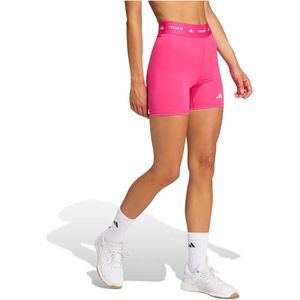 adidas Mujer TECHFIT Short Leggings, real magenta, L 4 inch