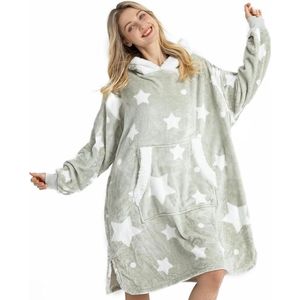 Oversized hoodiedeken met gigantische zak – flanel sweatshirt met capuchon voor volwassenen – voel je warm, knus en omarmd knuffeltrui voor dames en heren