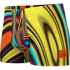 II THE MOON geel oranje blauw Boxer met unieke psychedelische RETRO ART ontworpen door Moon