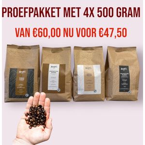 Koffiebonen Proefpakket - 4x 500gram Koffiebonen Cadeaupakket - Probeer ons unieke Koffie Proeverij Pakket - Koffiebonen RFA - Verse 100% Arabica Koffiebonen - Proefpakket Arabica Koffiebonen - Georgies