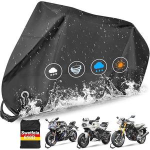 Motorhoes 210D voor buiten, waterdicht en stofdicht, 245 x 105 x 125 cm voor motorfiets en scooter