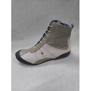 WOLKY 1453 / Smash / halfhoog veterschoenen / wit - grijs / maat 37