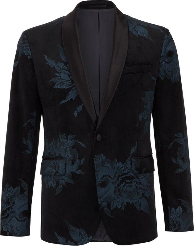 WE Fashion - Slim Fit Blazer - Marineblauw - Velvet