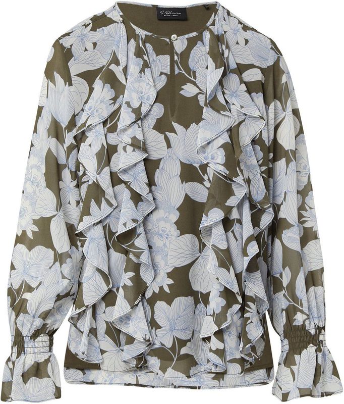 s.Oliver - Blouse - Chiffon - Met Ruches - Lange Mouwen