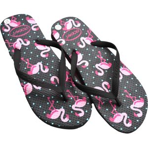 Flamingo slippers zwart - maat 37