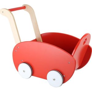 Small Foot Houten poppenwagen rood