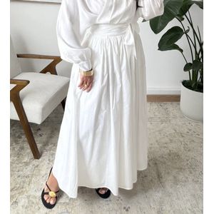 Rok-witte dames rok- dames rok- rok- wit katoenen rok- maat M- rok- dames rok- modest dames rok-Luchtige Maxi Rok Dames – wit, Hoog Taillemodel, zomerstijl met A-lijn pasvorm