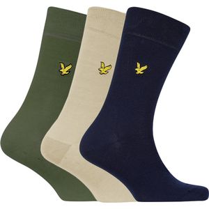 Lyle & Scott 3P sokken angus blauw, beige, groen - 40-46