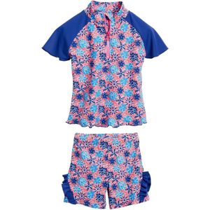 Playshoes UV zwemset Kinderen Bloemen Ruches - Roze - Maat 74/80