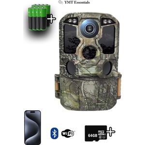 Wildcamera - Nachtzicht - 4K - Incl. 64GB Geheugenkaart - Voor Buiten - WiFi & Bluetooth