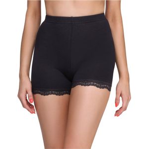 Merry Style MS-MS10-294-LE Dames Leggings - Sport - Vrijetijdsbroek - Kort - Met Kant - Viscose - Boxershorts - Sporbroek - Yogabroek - Zwart - 3XL