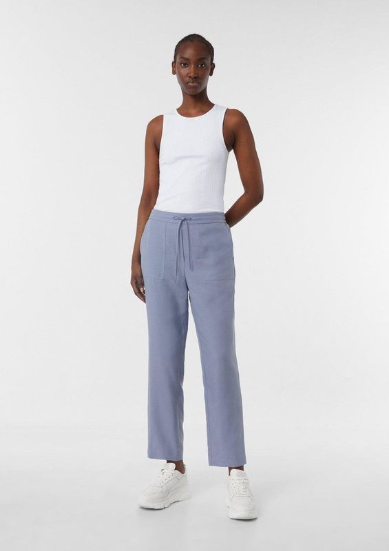 comma - Jogpants - Zwart - Relaxte Pasvorm - Taps Toelopende Pijpen