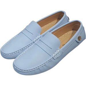 Livano Loafers Heren - Met Hak - Herenschoenen - Instappers - Hemelsblauw - Maat 39.5