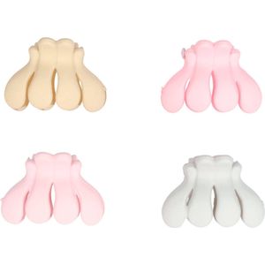 Haarsoires Haarspeld Haarklemmen 2,5cm – Spinmodel – Roze Creme Grijs – Set van 4 - Haarclip Klem - Hair Claw - voor Opsteken Haar - Hair Clip - Decoratieve Haaraccessoire
