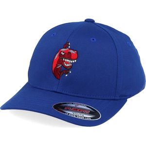 Hatstore- Kids Peeping Dino T-rex Royal Blue Flexfit - Kiddo Cap Cap