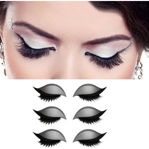 Oogschaduw- en wimperstickers voor luie mensen. Deze 3-in-1 herbruikbare oogmake-upstickers bevatten nepwimpers, oogschaduw en eyeliner, geschikt voor woon-werkverkeer, dates, feestjes en dansavonden (grijs).