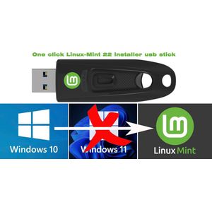 Automatische windows 10/11 verwijderaar en vervanger met vrije software Linux-mint besturingssysteem.