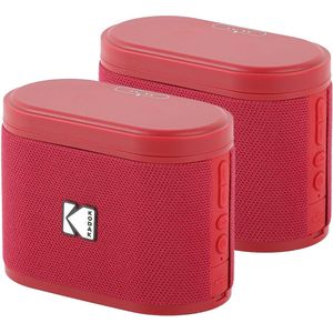 Kodak SoundBrix Bluetooth Speaker – Draadloze Muziek Box –5W RMS - 2pcs – Rood