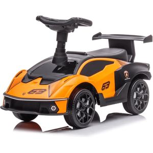 Lamborghini Loopauto - 1 tot 3 jaar - Opbergbox - met Toeter - Oranje