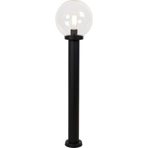 QAZQA sfera - Moderne Staande Buitenlamp | Staande Lamp voor buiten - 1 lichts - H 100 cm - Zwart - Buitenverlichting