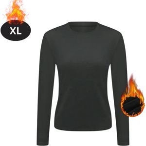 Bovista Thermokleding Dames - Thermoshirt - Polyester - Winter - Lange Mouwen - Donkergrijs - XL