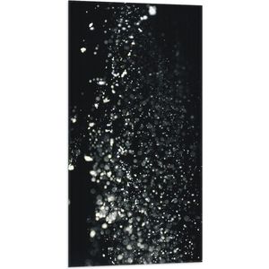 Vlag - Zwarte Achtergrond Vol Zilver Glitter - 50x100 cm Foto op Polyester Vlag