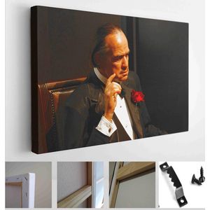Waxwork of Marlon Brando as Godfather Don Vito Corleone,Madame Tussauds Hollywood.an enemy, says, “It’s not personal, it’s just business.” - Modern Art Canvas - Horizontal - 786563389 - 80*60 Horizontal