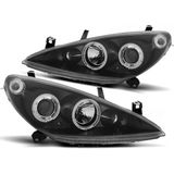 Koplampen dual halo rims PEUGEOT 307 04 01-06 05 ANGEL EYES ZWART