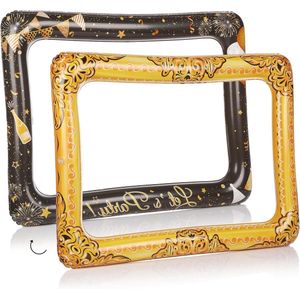 Inflatable Photo Box Accessory with Gold and Black Lace for Birthday Wedding and Parties - 80 x 60 cm