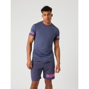 Björn Borg Sportshirt Heren Korte Mouw - Odyssey Grijs - Gerecycled Polyester - Maat L